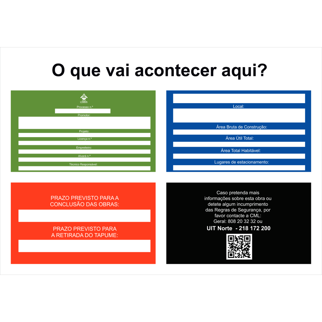 Placa de obra OVP - Câmara Municipal de Lisboa - O que vai acontecer aqui?